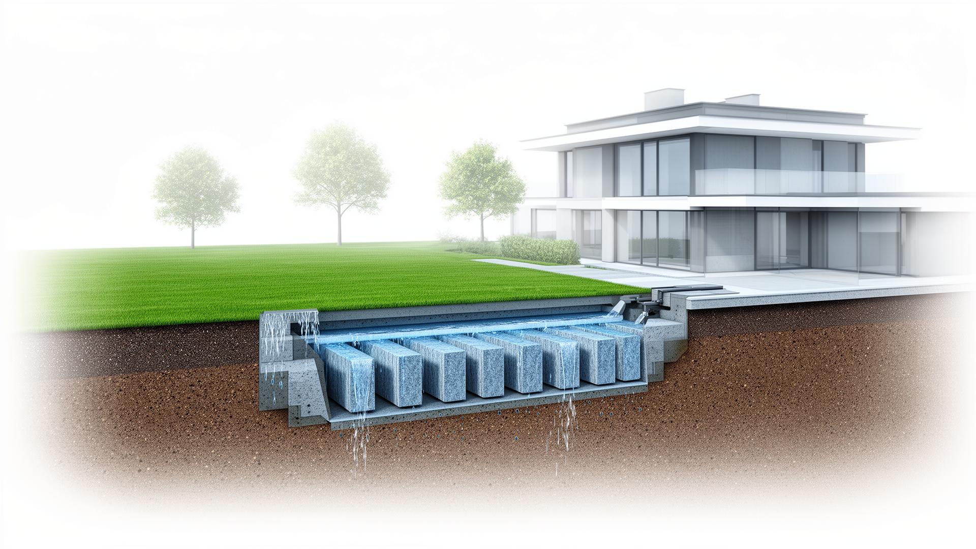 Regenbuffer onder gazon